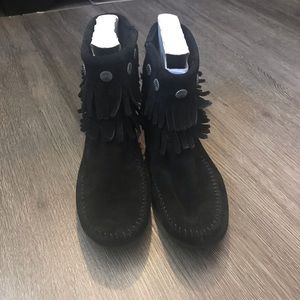 Minnetonka Fringe Ankle Boots